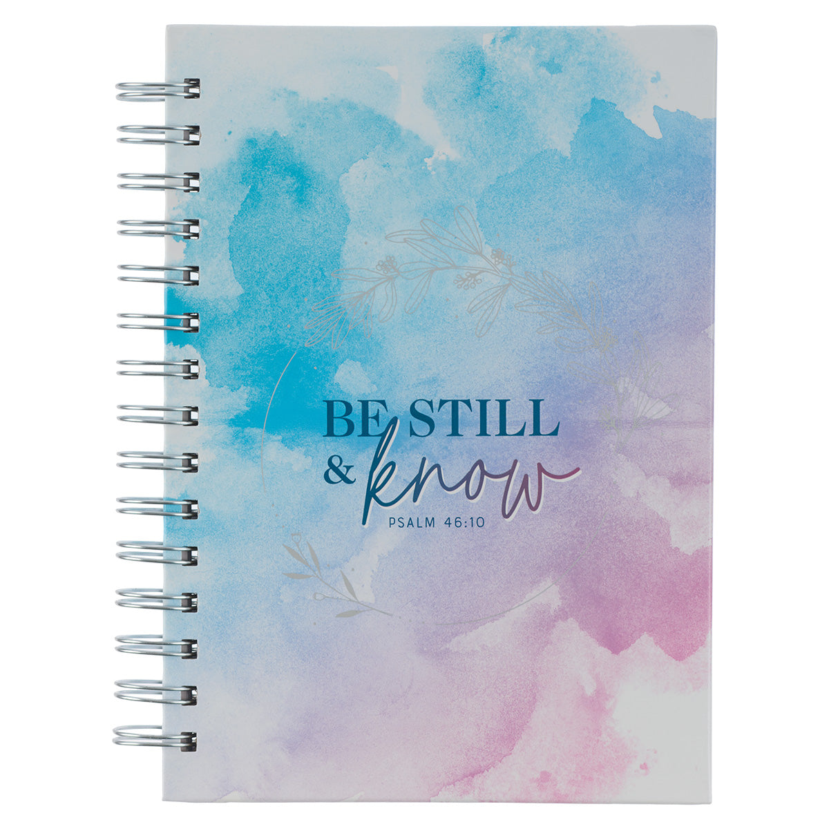 Journal Wirebound Blue/Purple Watercolor Be Still Ps. 46:10