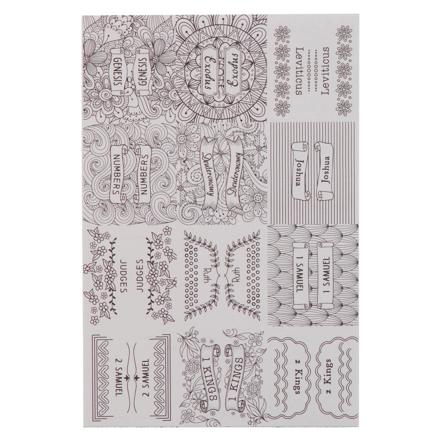Bible Indexing Tabs Colorable Style