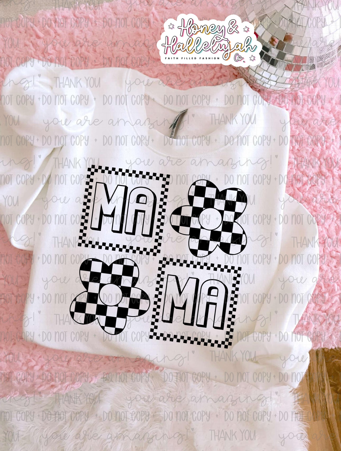 Mama - Checker Flowers