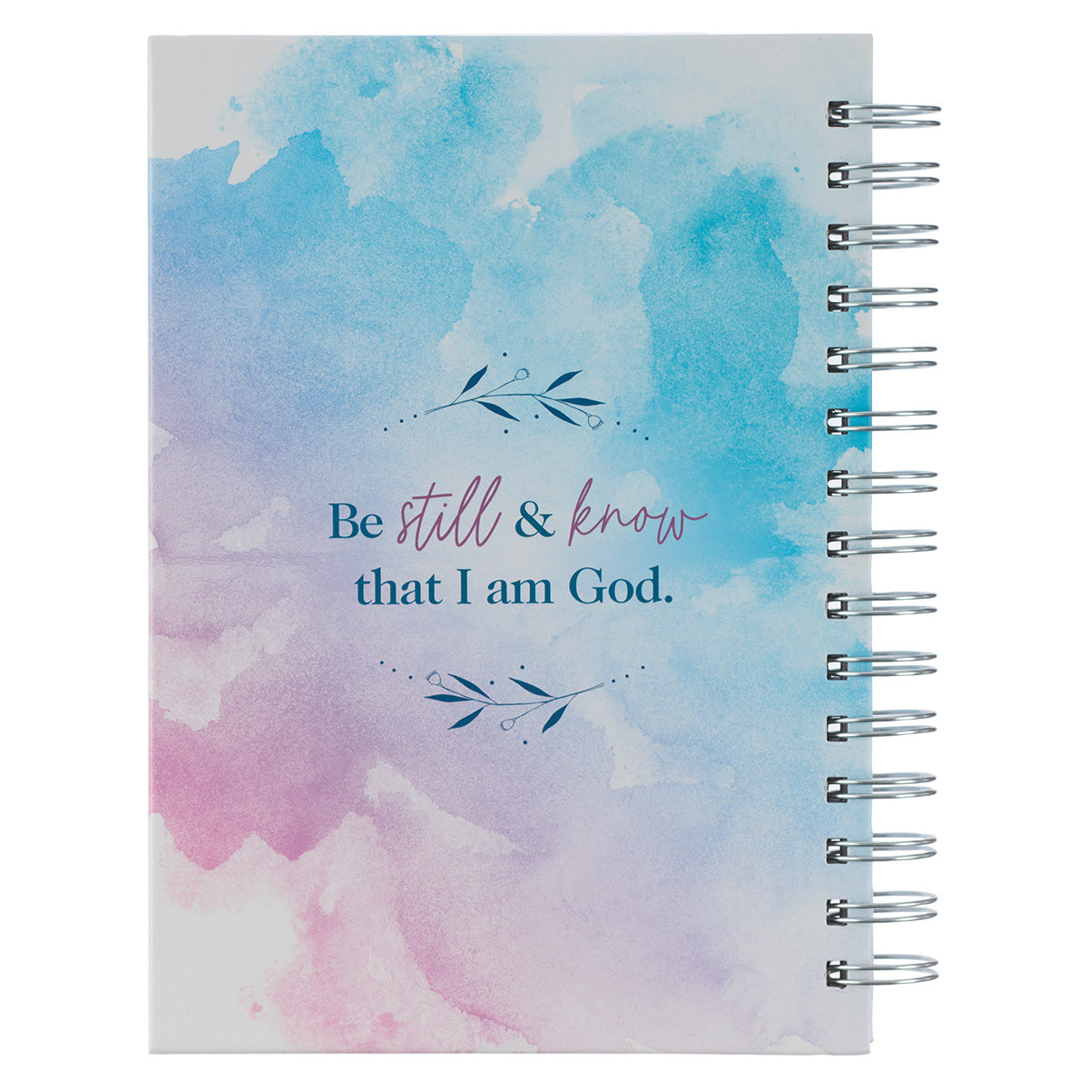 Journal Wirebound Blue/Purple Watercolor Be Still Ps. 46:10